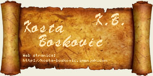 Kosta Bošković vizit kartica